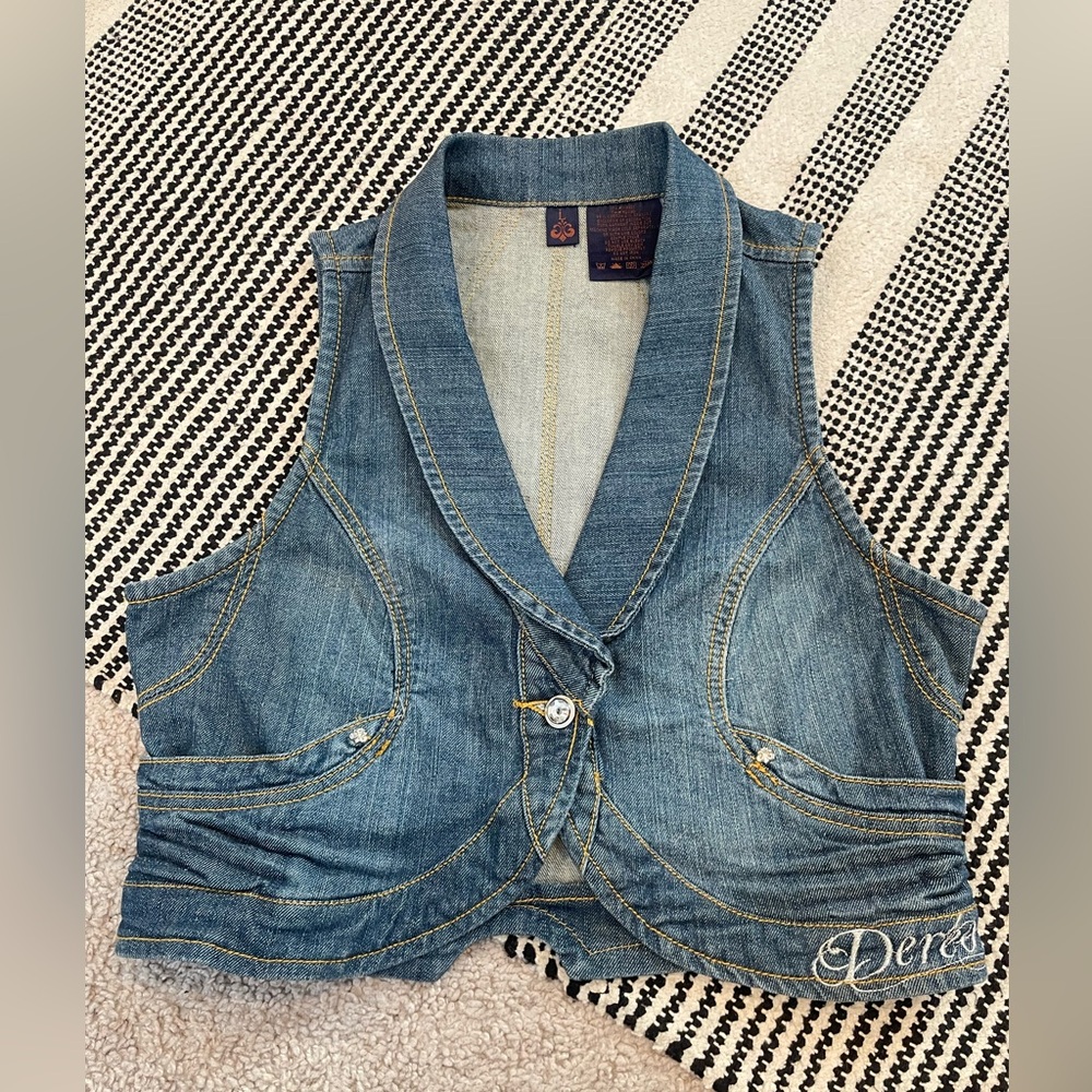 Y2K House of Dereon denim vest Size S